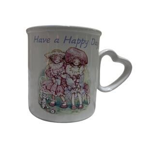 Holly Hobbie Mug 90's Stoneware Friendship Collector Cup From Her Heart To Yours